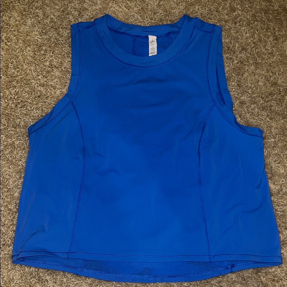 Lululemon Sheer Will tank in Wild Bluebell